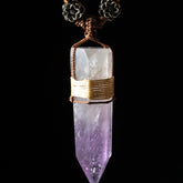 Amethyst Handwoven Cord Necklace