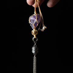 Handwoven Amethyst Pendant