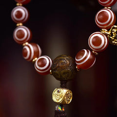 Medicine Buddha Stone Bracelet - Natural Banded Eye Agate