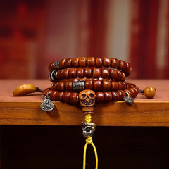 Handcrafted 108-Bead Tibetan Mala from Reclaimed Yak Bone