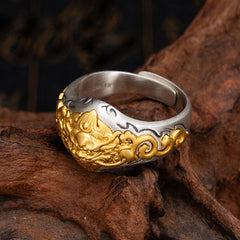 Tibetan Buddhist Garuda Ring - 925 Sterling Silver Sacred Amulet