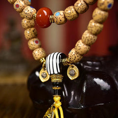 108-Count Natural Crackled Bodhi Seed Mala