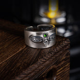 Handcrafted Green Tara Sterling Silver Ring (S925)