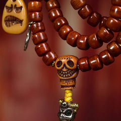 Handcrafted 108-Bead Tibetan Mala from Reclaimed Yak Bone