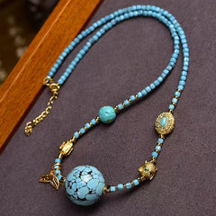 Turquoise Iron Wire Necklace