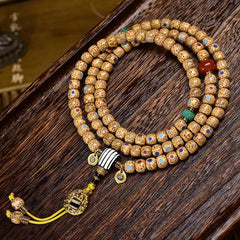 108-Count Natural Crackled Bodhi Seed Mala