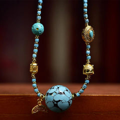 Turquoise Iron Wire Necklace