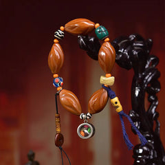 Rustic Olive Stone Bracelet - Natural Earthy Charm