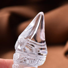 Prosperity & Healing Clear Crystal Conch Shell Pendant