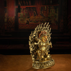 Angry Guru Padmasambhava Mahakala Statue for Spiritual Protection and Power