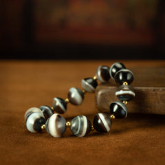 Healing Buddha Dzi Bead Bracelet for Spiritual Wellness & Protection