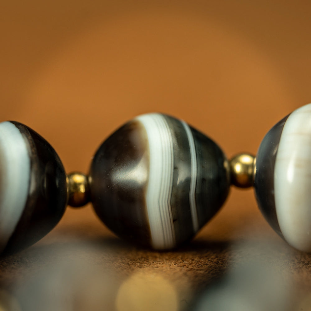 Healing Buddha Dzi Bead Bracelet for Spiritual Wellness & Protection