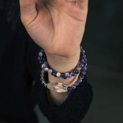Serenity Duo Amethyst & Clear Quartz Energy Bracelet