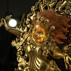 Angry Guru Padmasambhava Mahakala Statue for Spiritual Protection and Power