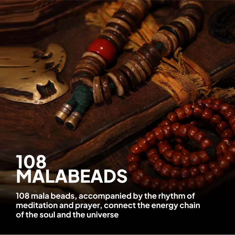 Abundance Yak Bone 108 Mala Beads Necklace