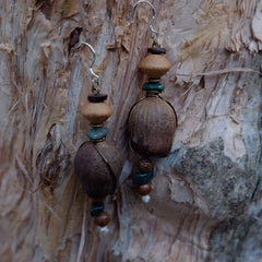 Pure Essence Nature Earrings with Crystal and Wood