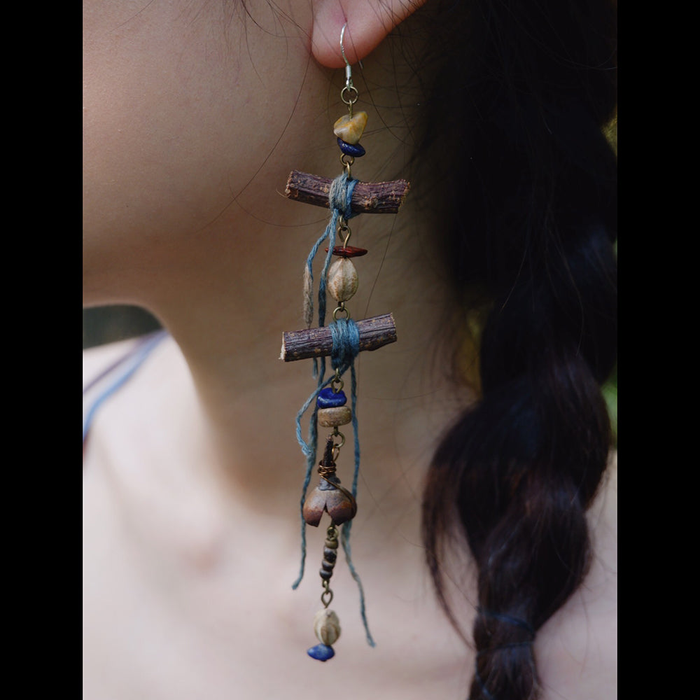 Sacred Guardian Protection Earrings with Natural Jade & Silver