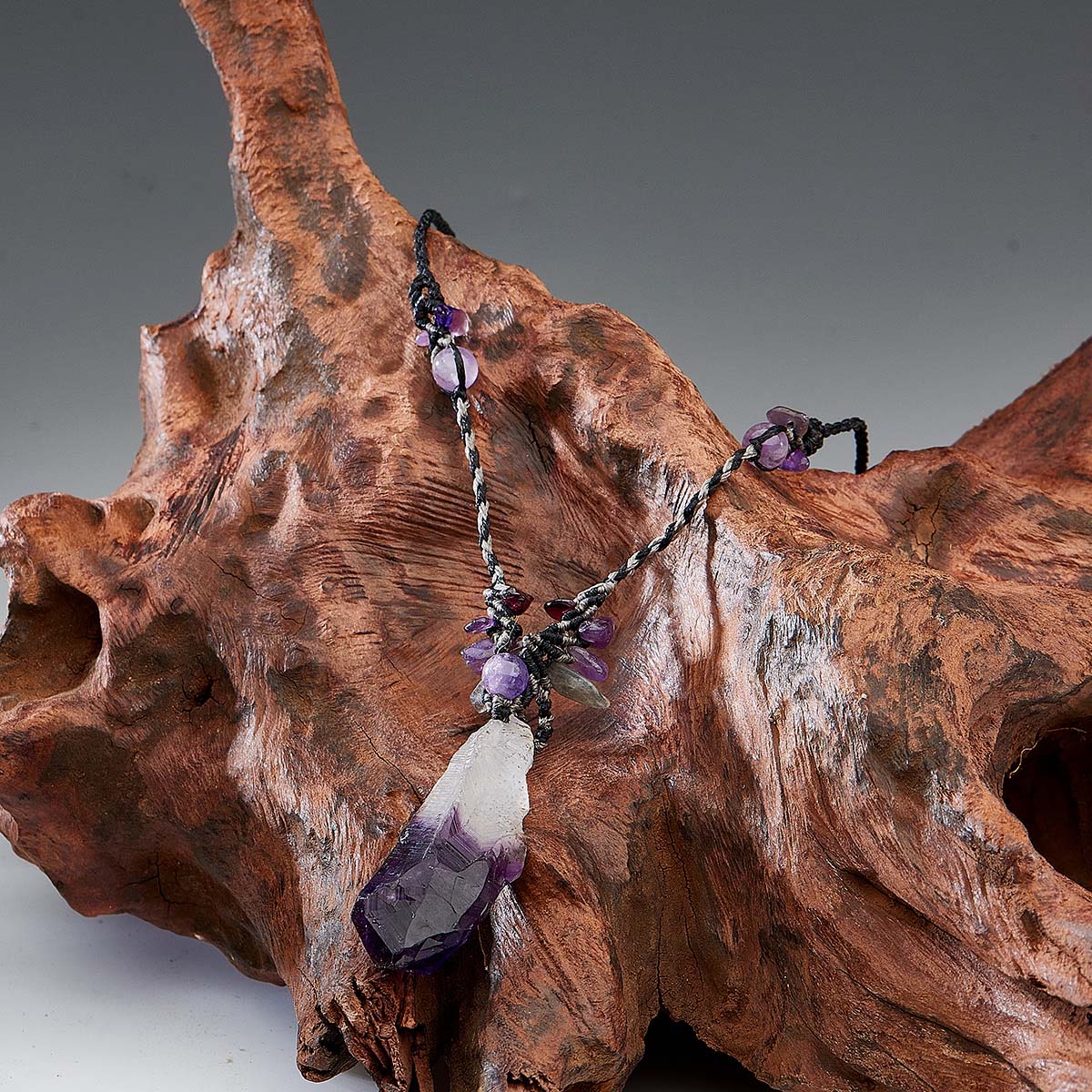Profound Spirit Connection Amethyst Scepter Hand-woven Pendants