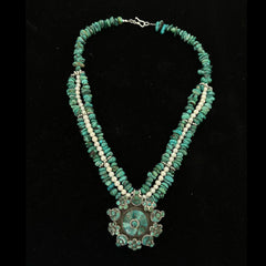 Abundance Bloom Turquoise and Sterling Necklace