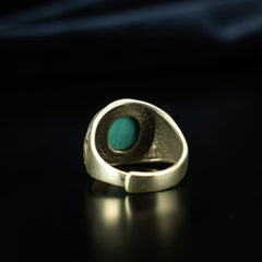 High-Density Natural Turquoise Adjustable Sterling Silver Ring for Spiritual Healing