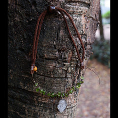 Earth’s Essence Handcrafted Green Peridot & Crystal Necklace