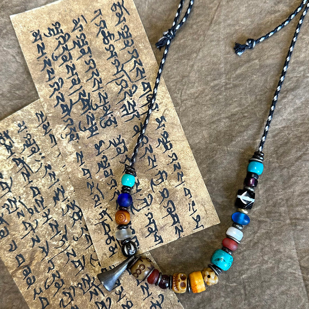 Tibetan Prosperity Blessing Gemstone Necklace
