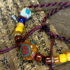 Blessed OM Amber Necklace for Prosperity & Protection