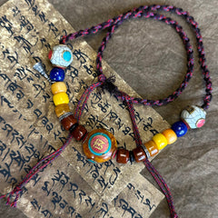 Blessed OM Amber Necklace for Prosperity & Protection