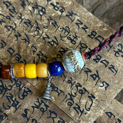 Blessed OM Amber Necklace for Prosperity & Protection