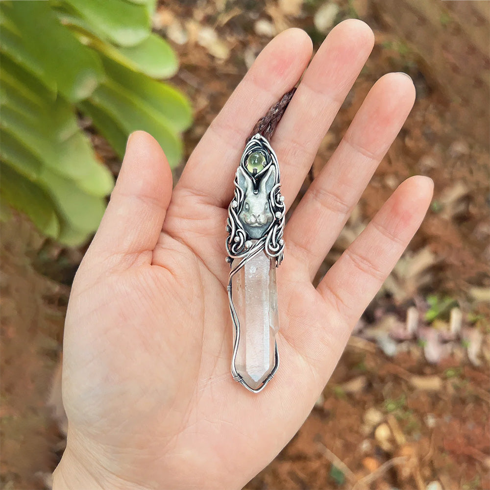 Love Energy Clear Quartz Silver Pendants