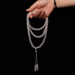 108 Mala Beads Clear Crystal Healing Necklace