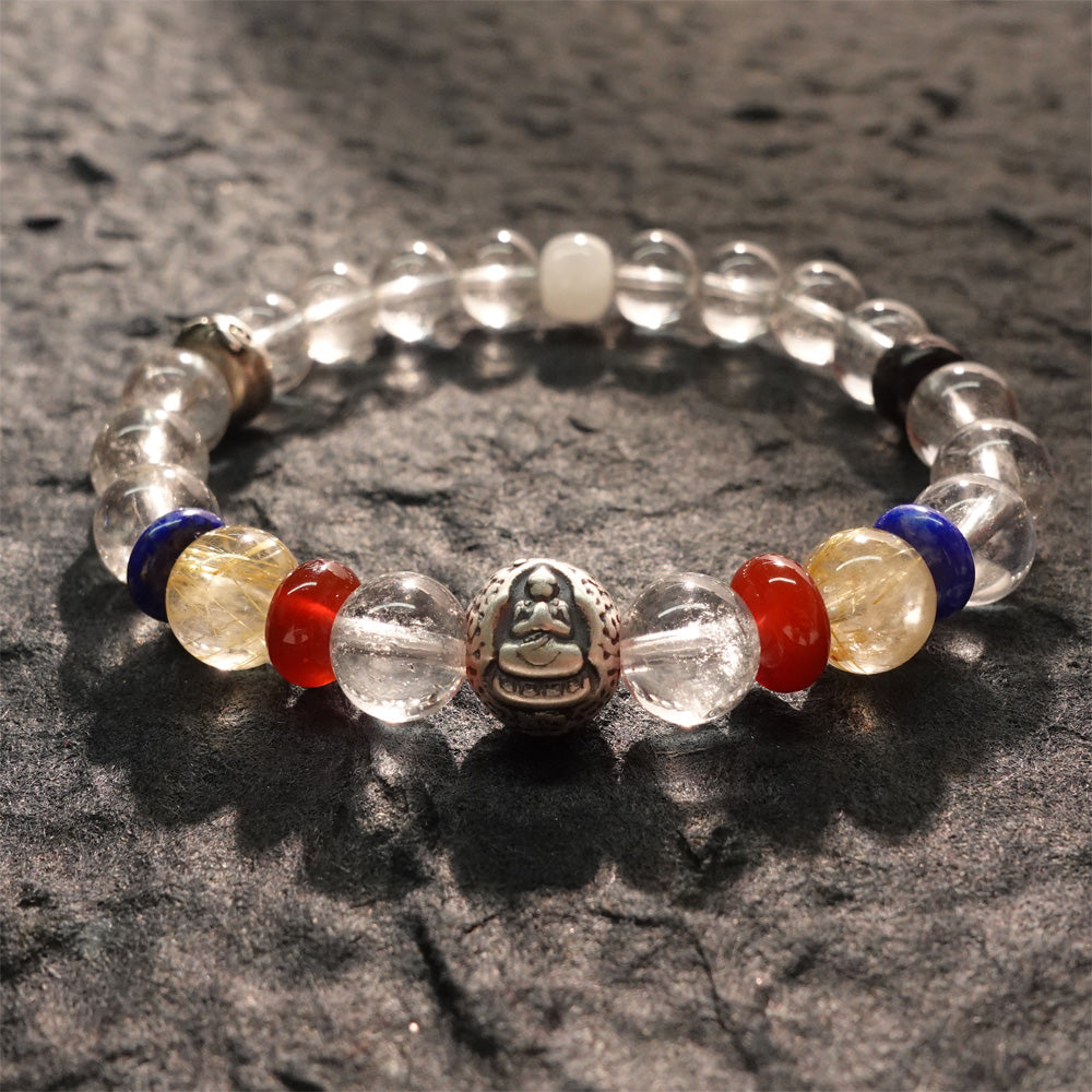Wisdom Healing Vairocana Clear Quartz Buddha Bracelet