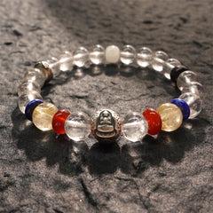 Wisdom Healing Vairocana Clear Quartz Buddha Bracelet