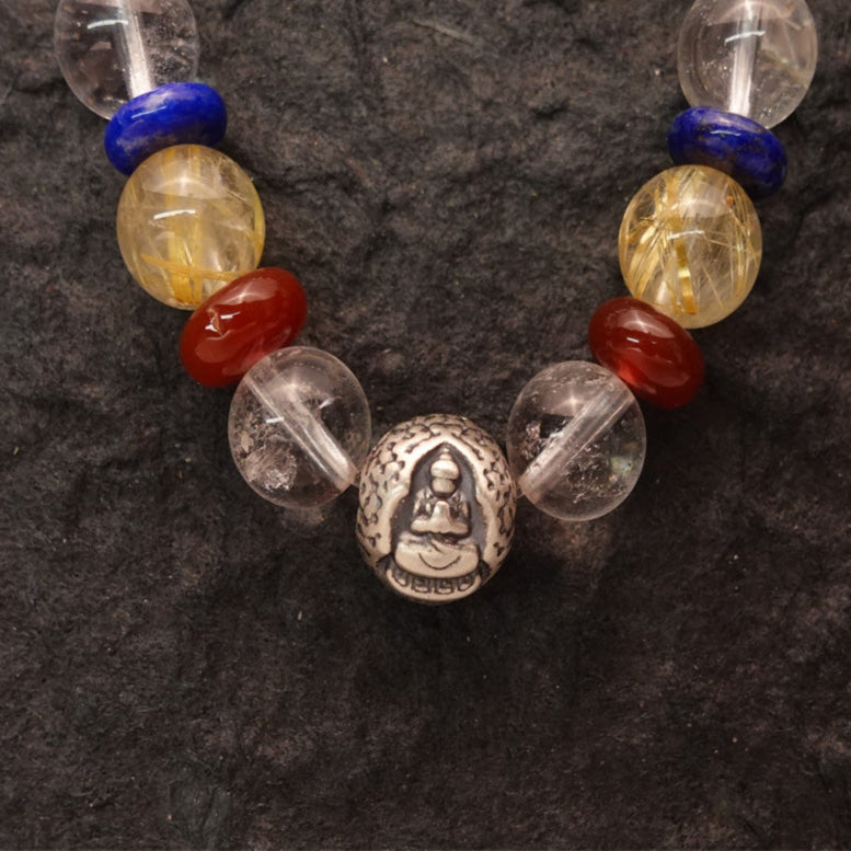 Wisdom Healing Vairocana Clear Quartz Buddha Bracelet