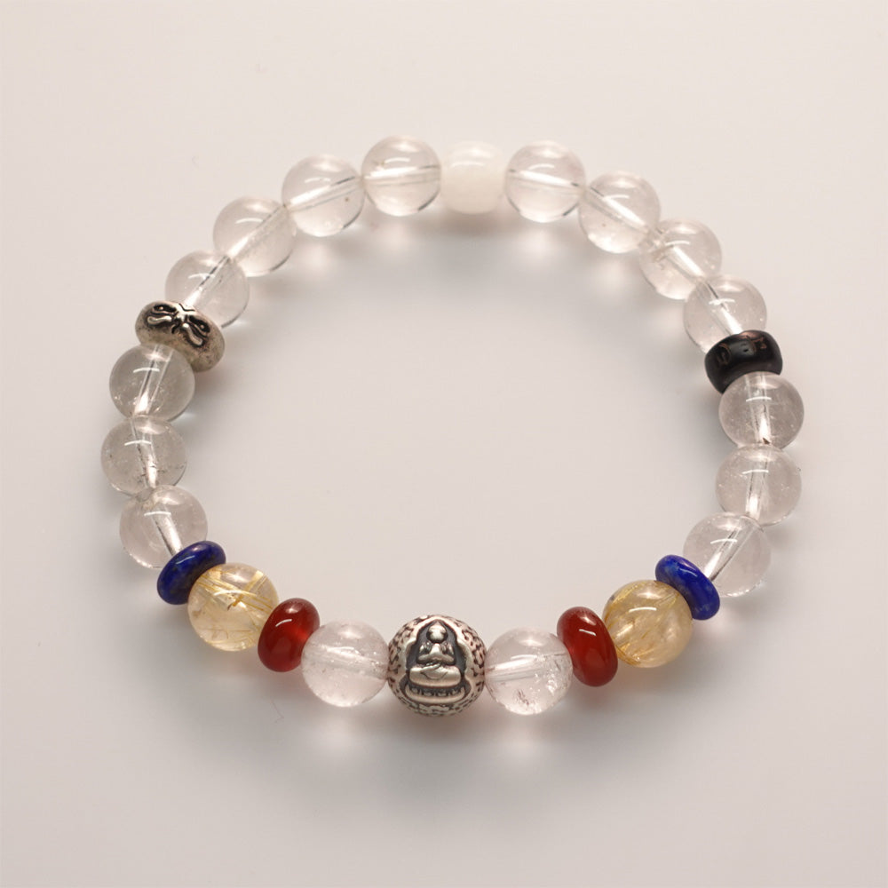 Wisdom Healing Vairocana Clear Quartz Buddha Bracelet