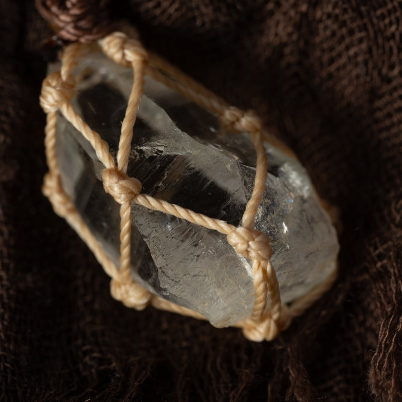 Handmade Himalayan White Crystal Necklace