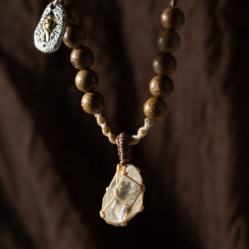 Handmade Himalayan White Crystal Necklace