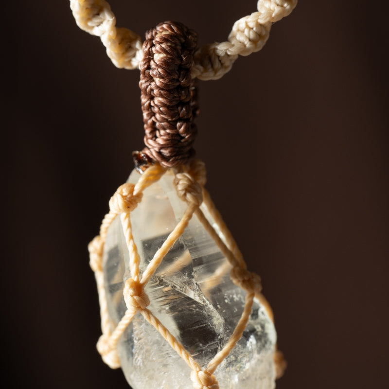 Handmade Himalayan White Crystal Necklace