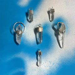 Customizable Energy Talisman Clarity Quartz Pendant