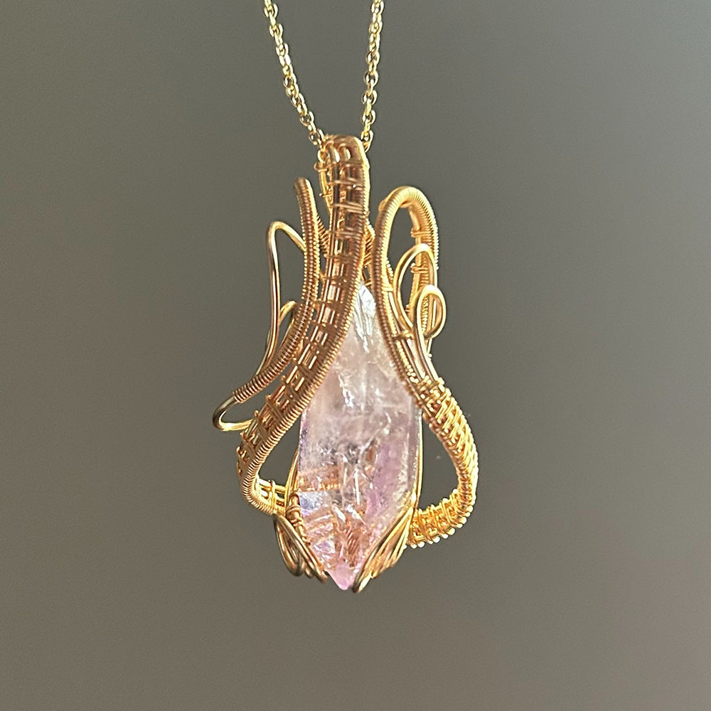 Kailash Energy Amour Amethyst Pendant in Handcrafted Copper