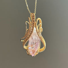 Kailash Energy Amour Amethyst Pendant in Handcrafted Copper