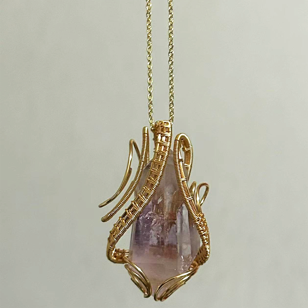 Kailash Energy Amour Amethyst Pendant in Handcrafted Copper