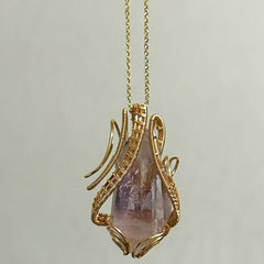 Kailash Energy Amour Amethyst Pendant in Handcrafted Copper