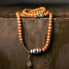 Wealth Harmony Dzi Bodhi Blessing Necklace