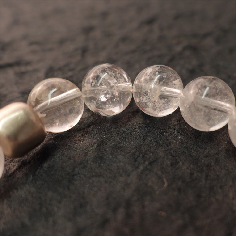 Pure Tranquility Tibetan White Quartz & Silver Wishful Cloud Bracelet