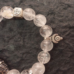 Purity & Wealth Tibetan Clear Quartz Silver Zakhiram Bracelet