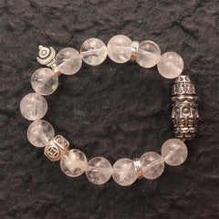 Purity & Wealth Tibetan Clear Quartz Silver Zakhiram Bracelet