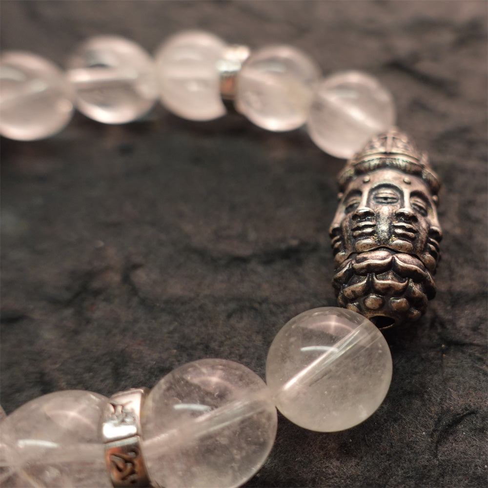 Purity & Wealth Tibetan Clear Quartz Silver Zakhiram Bracelet