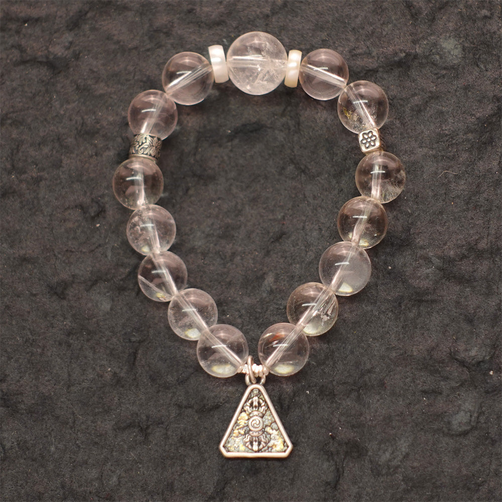Pure Serenity Tibetan Quartz & Silver Healing Bracelet