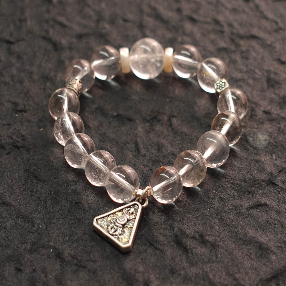 Pure Serenity Tibetan Quartz & Silver Healing Bracelet